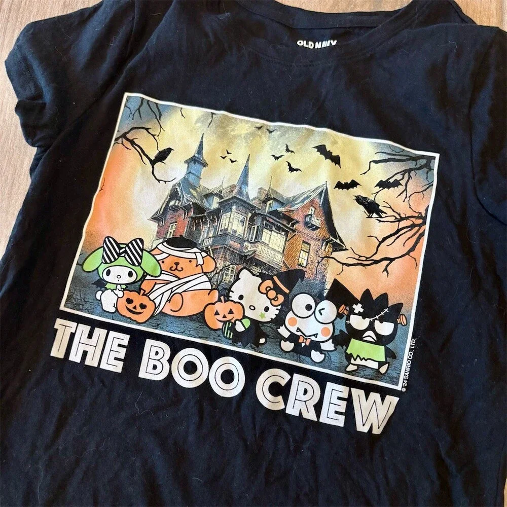 Old Navy Sanrio The Boo Crew Halloween Graphic T-Shirt Black Girls L 10-12
